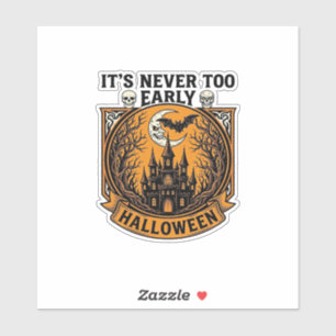 Never Too Early Halloween Haunted House Moon Bat_1