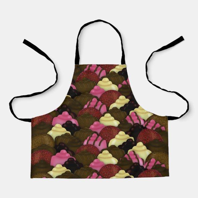 Never Too Much Chocolate - Valentines Day Candy Apron (Front)
