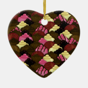 Never Too Much Chocolate - Valentines Day Candy Ceramic Ornament