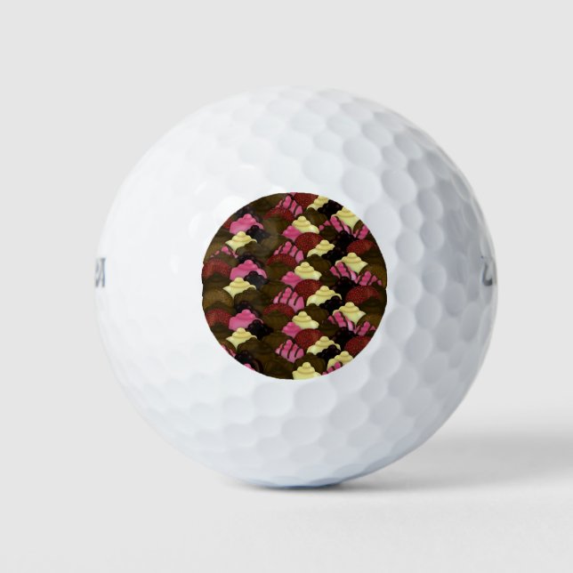 Never Too Much Chocolate - Valentines Day Candy Golf Balls (Front)