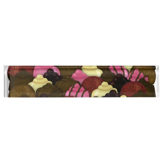 Never Too Much Chocolate - Valentines Day Candy Nameplate (Front)