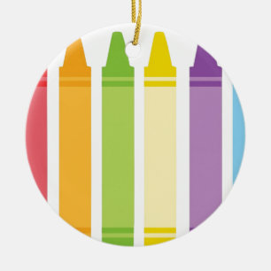 Never Too Old For Crayons Ceramic Ornament