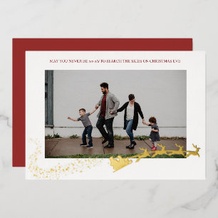 Never Too Old White Photo Foil Holiday Card