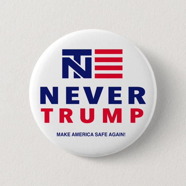 "NEVER TRUMP" 2.25-inch 6 Cm Round Badge (Front)
