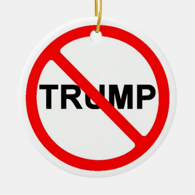 Never Trump Ceramic Ornament (Front)