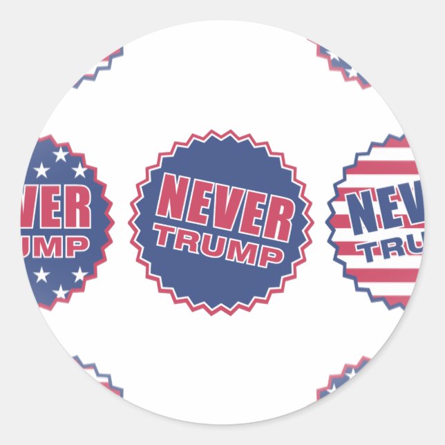 never trump classic round sticker (Front)