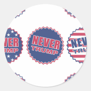 never trump classic round sticker