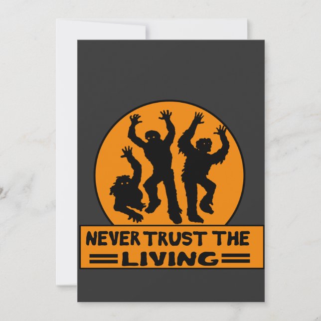 NEVER TRUS THE LIVING T-Shirt Button Round Clock Invitation (Front)