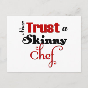 Never Trust a Skinny Chef Postcard