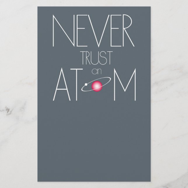 Never trust atom flyer (Front)