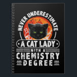 Never Underestimate A Cat Lady With A Chemistry De Notebook<br><div class="desc">Never Underestimate A Cat Lady With A Chemistry Degree A perfect Christmas, birthday, or graduation gift for any cat lady who just earned her chemistry degree. Great for graduate or undergrad students studying science and chemistry. Perfect for women who love cats & science. Any lab technician, or student who loves...</div>
