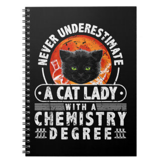 Never Underestimate A Cat Lady With A Chemistry De Notebook