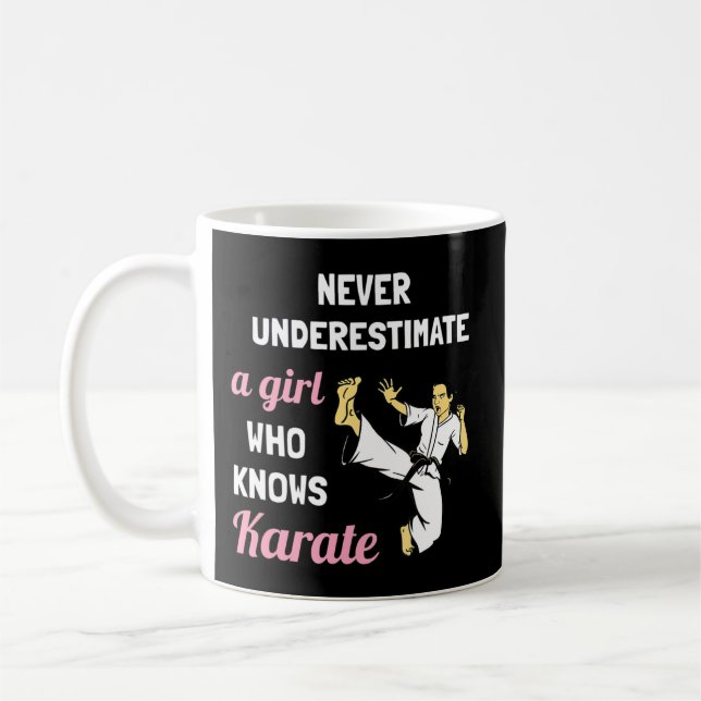 Never Underestimate A Girl Who Knows Karate Girl G Coffee Mug (Left)
