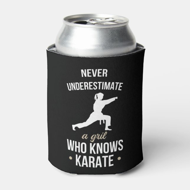 Never Underestimate A Girl Who Knows Karate Martia Can Cooler (Can Front)