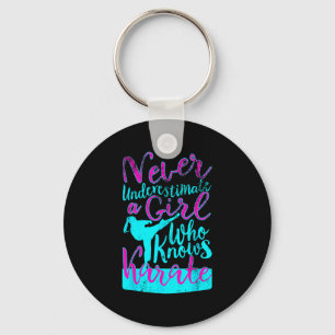 Never Underestimate A Girl Who Knows Karate Quote Key Ring