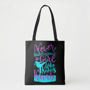Never Underestimate a Girl Who Knows Karate Quote Tote Bag