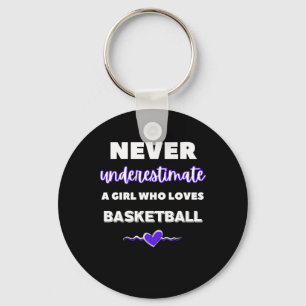 Never Underestimate A Girl Who Loves Basketball Key Ring