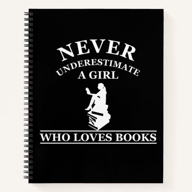 never underestimate a girl who loves books (Front)