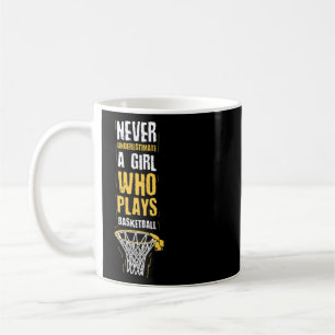 Never Underestimate A Girl Who Plays Basketball Sp Coffee Mug