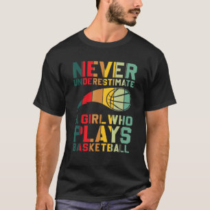 Never Underestimate A Girl Who Plays Basketball T-Shirt