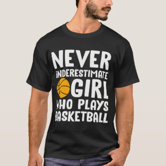Never Underestimate A Girl Who Plays Basketball T-Shirt