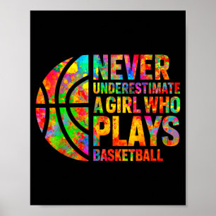 Never Underestimate A Girl Who Plays Basketball Wo Poster