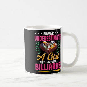 Never Underestimate A Girl Who Plays Billiards Coffee Mug