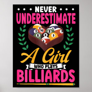 Never Underestimate A Girl Who Plays Billiards Poster