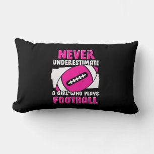 Never Underestimate A Girl Who Plays Football Lumbar Cushion