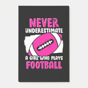 Never Underestimate A Girl Who Plays Football Post-it Notes