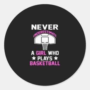 Never Underestimate A Girl Who Plays Sketll 1 Classic Round Sticker