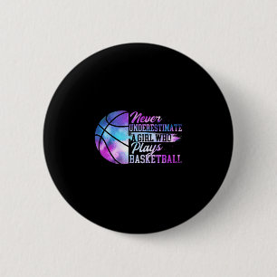 Never Underestimate A Girl Who Plays Sketll 6 Cm Round Badge