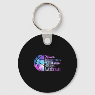 Never Underestimate A Girl Who Plays Sketll Key Ring