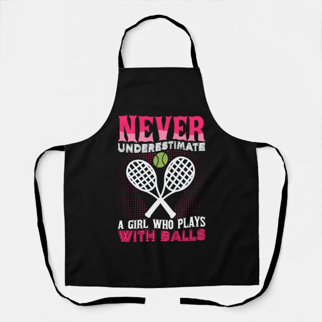 Never Underestimate A Girl Who Plays With Balls Apron (Front)