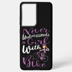 Never Underestimate A Girl With A Bike Cool Gift Samsung Galaxy Case