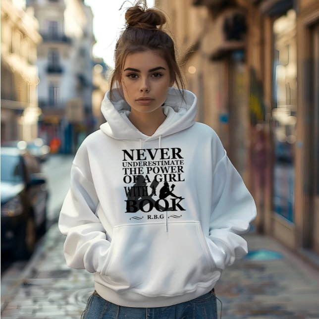 Never Underestimate a girl with a book Hoodie (Creator Uploaded)