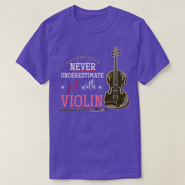 Never Underestimate A Girl With A Violin 23 T-Shirt (Design Front)