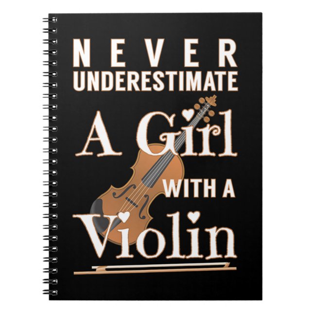 Never Underestimate a Girl with A Violin Gift Soli Notebook (Front)