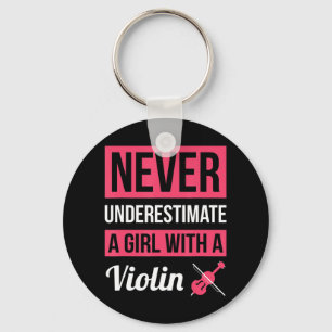 Never Underestimate A Girl With A Violin T Shirt V Key Ring