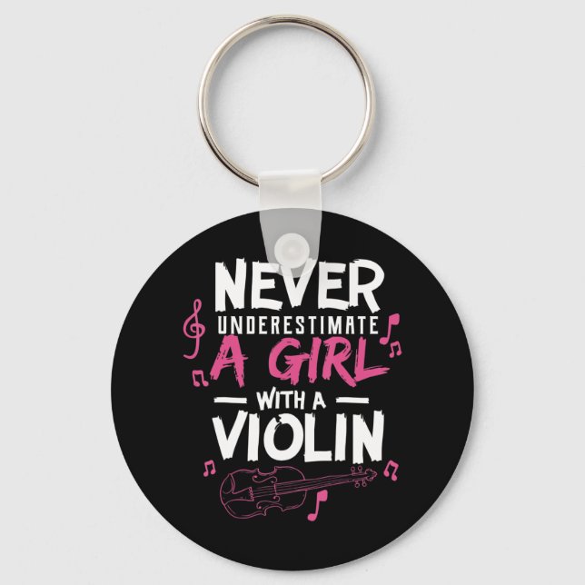 Never Underestimate A Violin Player Musicians T Sh Key Ring (Front)
