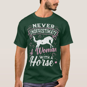 Never Underestimate A Woman Horse Horseback Riding T-Shirt