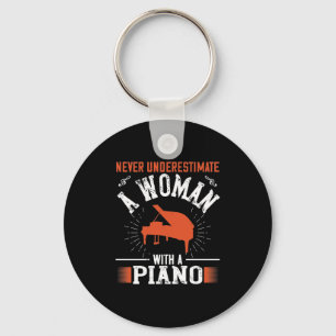 Never Underestimate A Woman With A Piano Key Ring