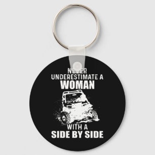 Never Underestimate A Woman With A Side By Side Ne Key Ring
