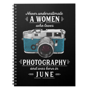 Never Underestimate A Women Who Loves Photography Notebook