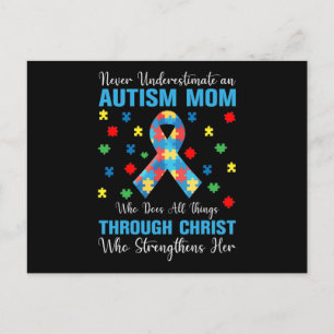 Never Underestimate an Autism Mom Who Does All Thi Invitation Postcard