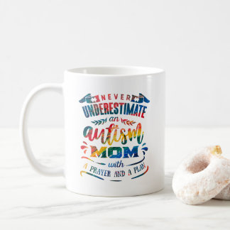 Never Underestimate an Autism Mum Rainbow Coffee Mug