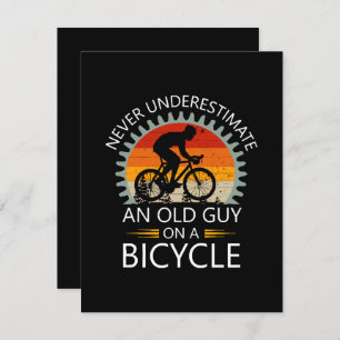 Never Underestimate An Old Guy On A Bicycle Enclosure Card