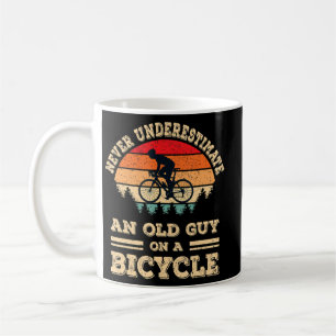 Never Underestimate An Old Guy On A Bicycle Funny  Coffee Mug