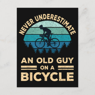 Never Underestimate An Old Guy On A Bicycle Funny  Enclosure Card