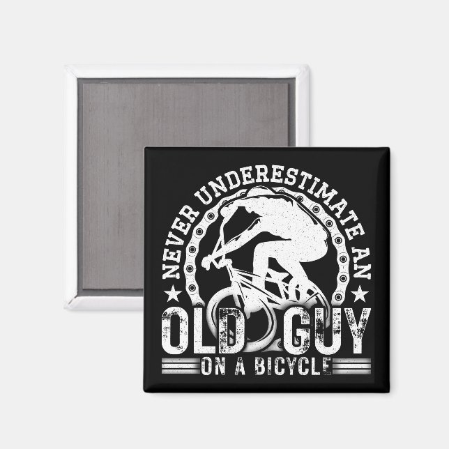 Never Underestimate An Old Guy On A Bicycle Funny  Magnet (Front/Back)